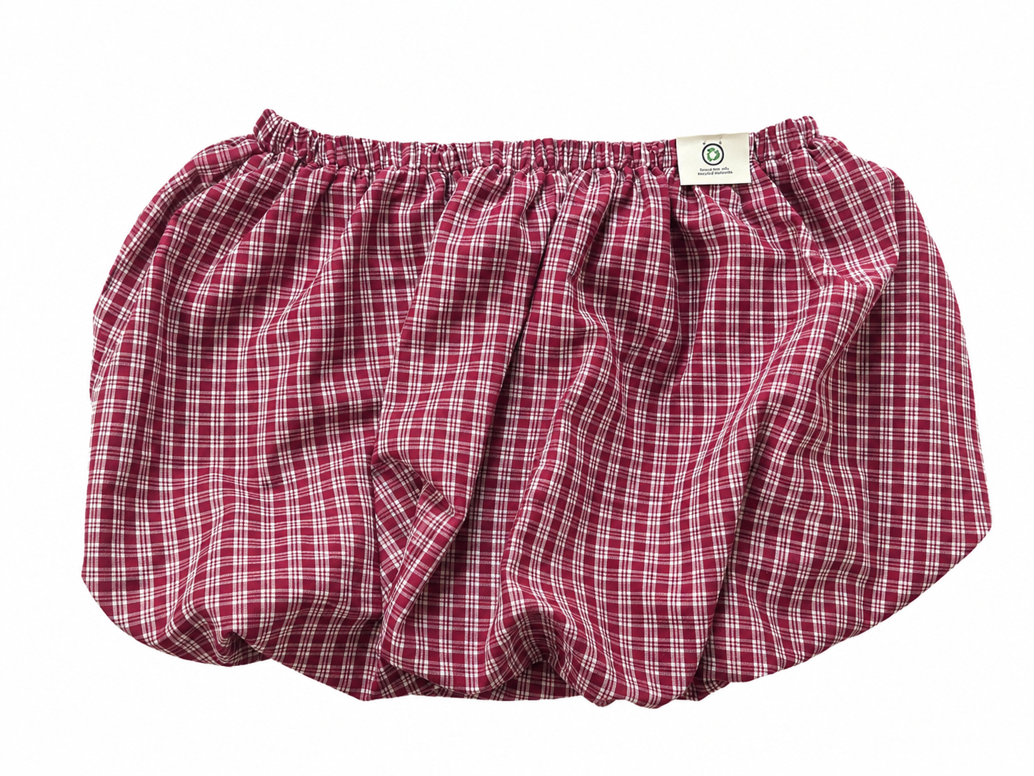 Women's Vintage Plaid Bubble Skirt – Elastic Waist Puff Hem Mini Skirt